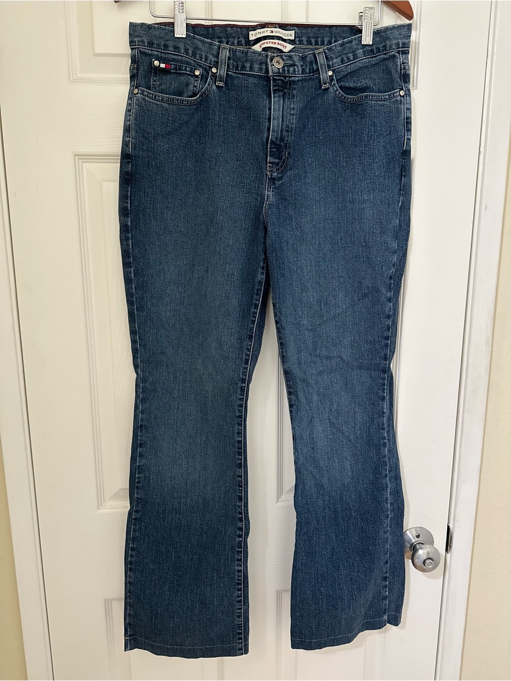 Vintage Tommy Hilfiger Hipster Bootcut Jeans Mid Rise Sz 14 / XL 34" Waist Y2K